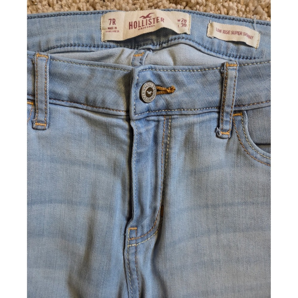 MINT! Hollister Women's 7R 30x28 Low Rise Super Skinny Light Wash - Picture 2 of 4